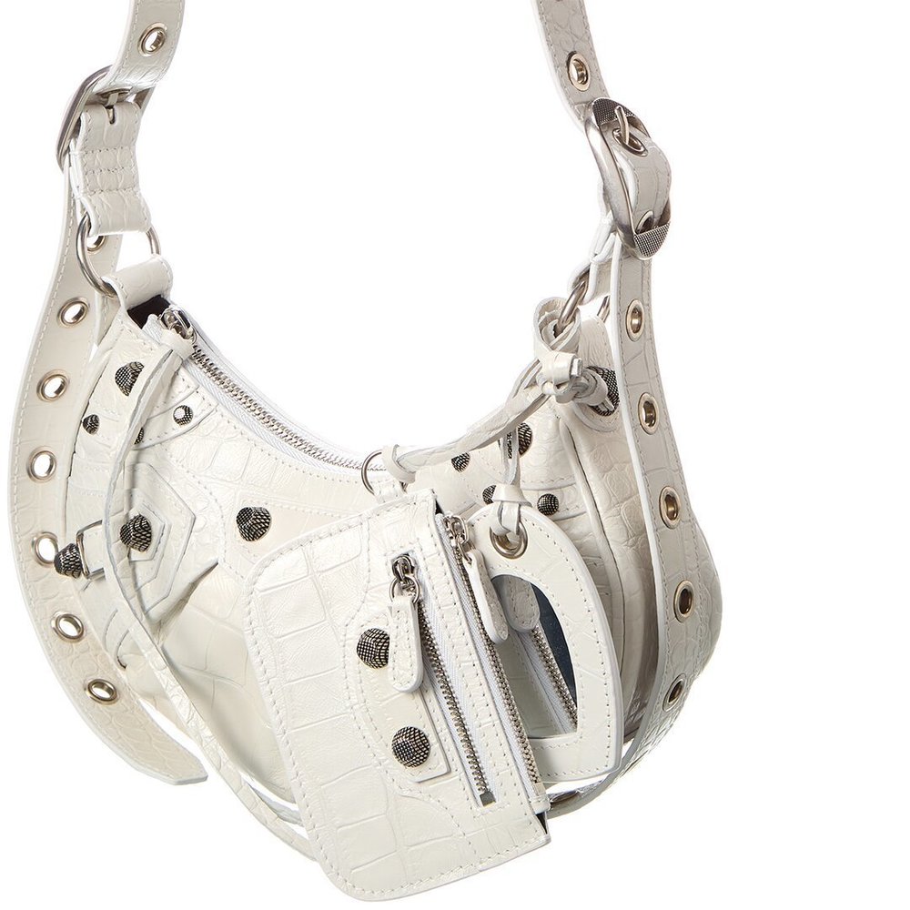 Balenciaga Le Cagole XS Croc-Embossed Leather Shoulder Bag - Picture 3 of 5